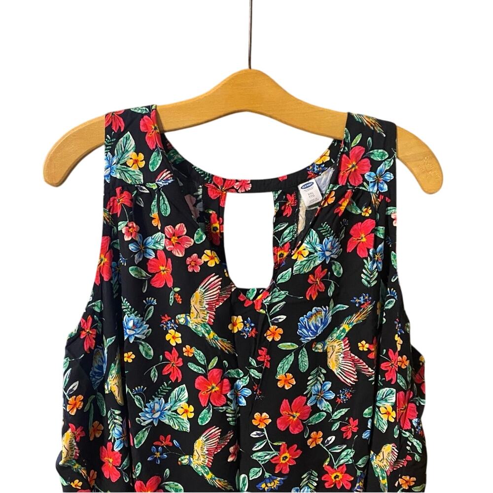 Old navy black Floral Sleeveless Dress resort wear plus size tropical XXL - Picture 5 of 7